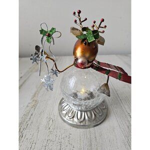 Pier 1 Metal reindeer light up crackle glitter Xmas tree deer